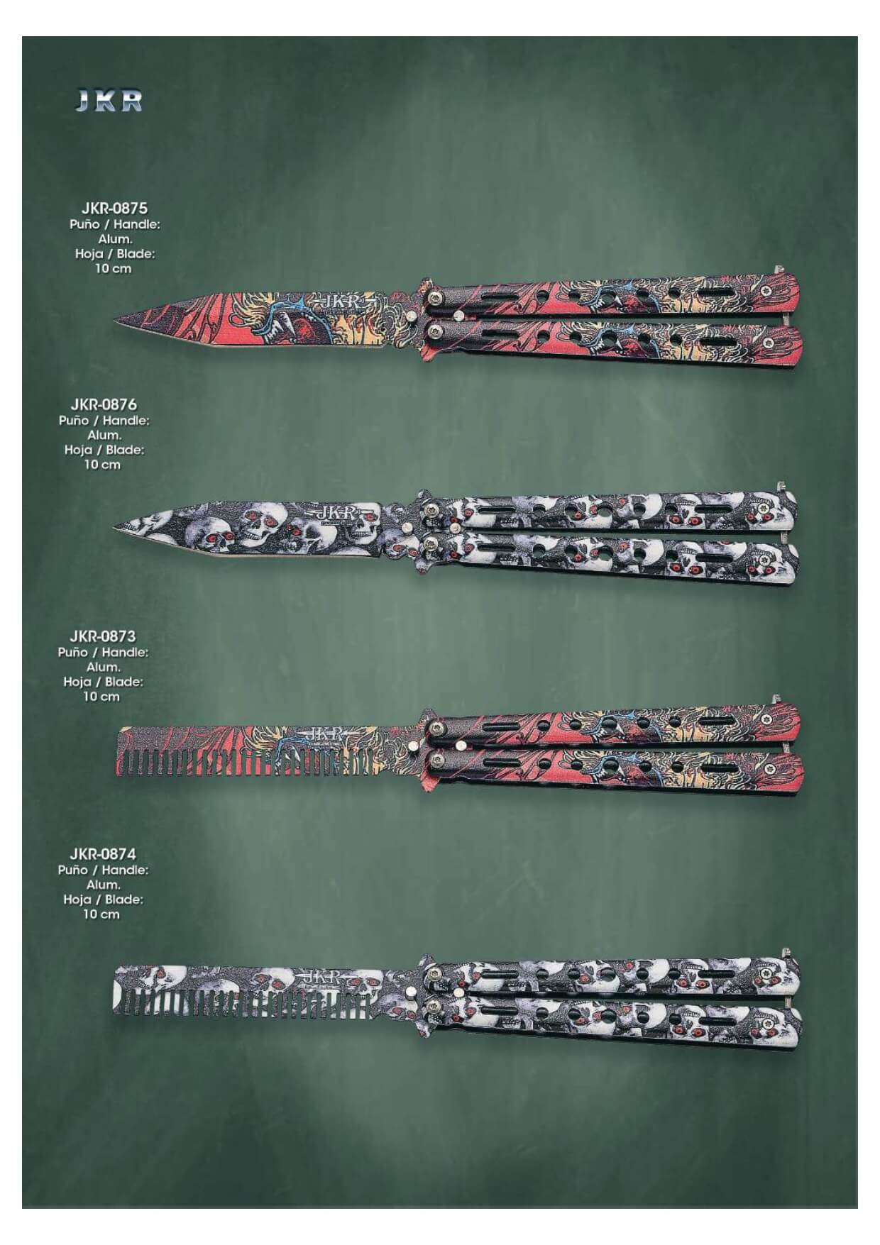 NAVAJAS MARIPOSA Y BALISONG CALAVERA