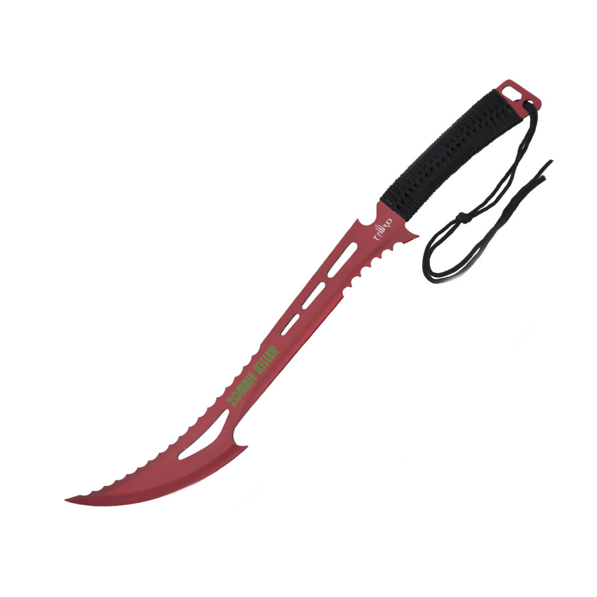 Zombie Killer Machete mit 44 cm roter Klinge und schwarzem Griff