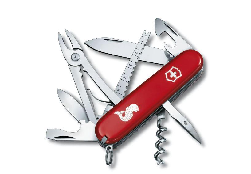 Victorinox Angler Mehrzweckmesser für Angler rot