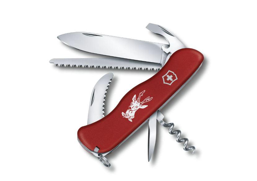 Victorinox Hunter Mehrzweckmesser Rotes mit Hirschgravur