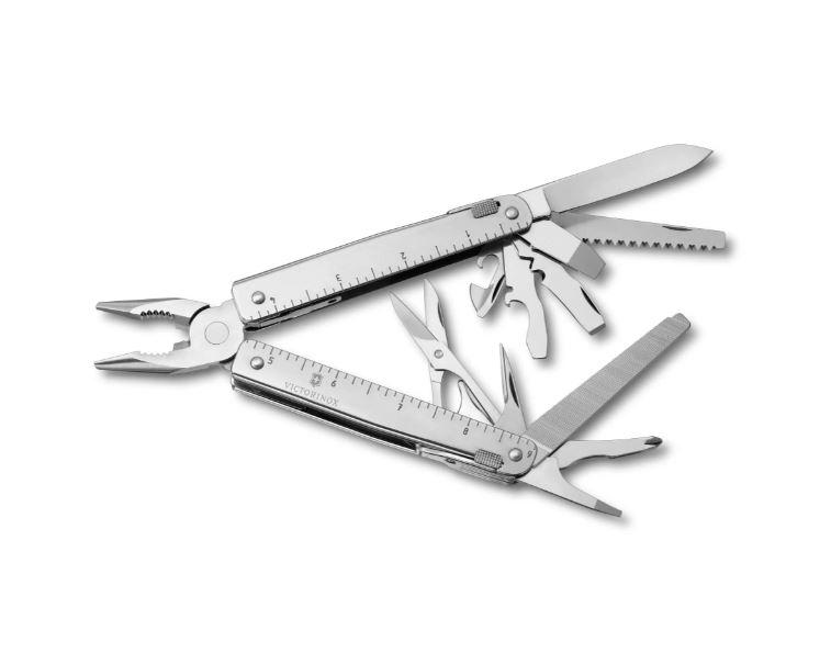 Alicate multiusos Victorinox Swiss Tool X con funda de cuero negro
