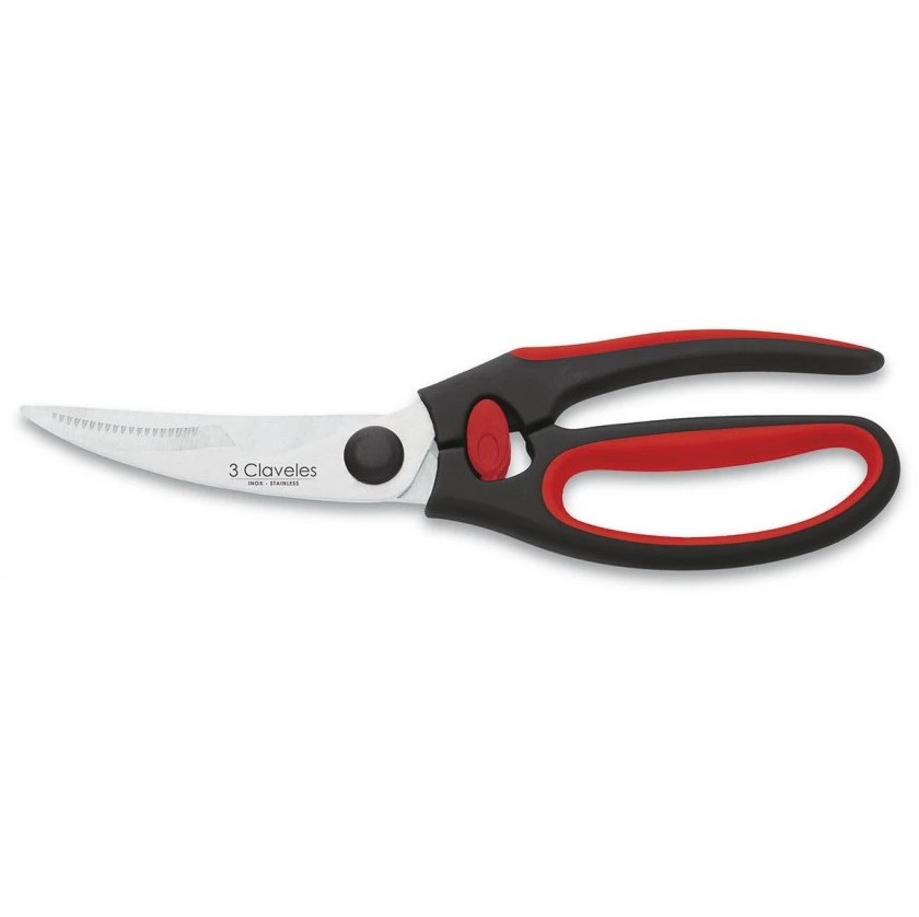 Tesoura para trinchar aves com cabo macio vermelho 24 cm 3 Clavel...