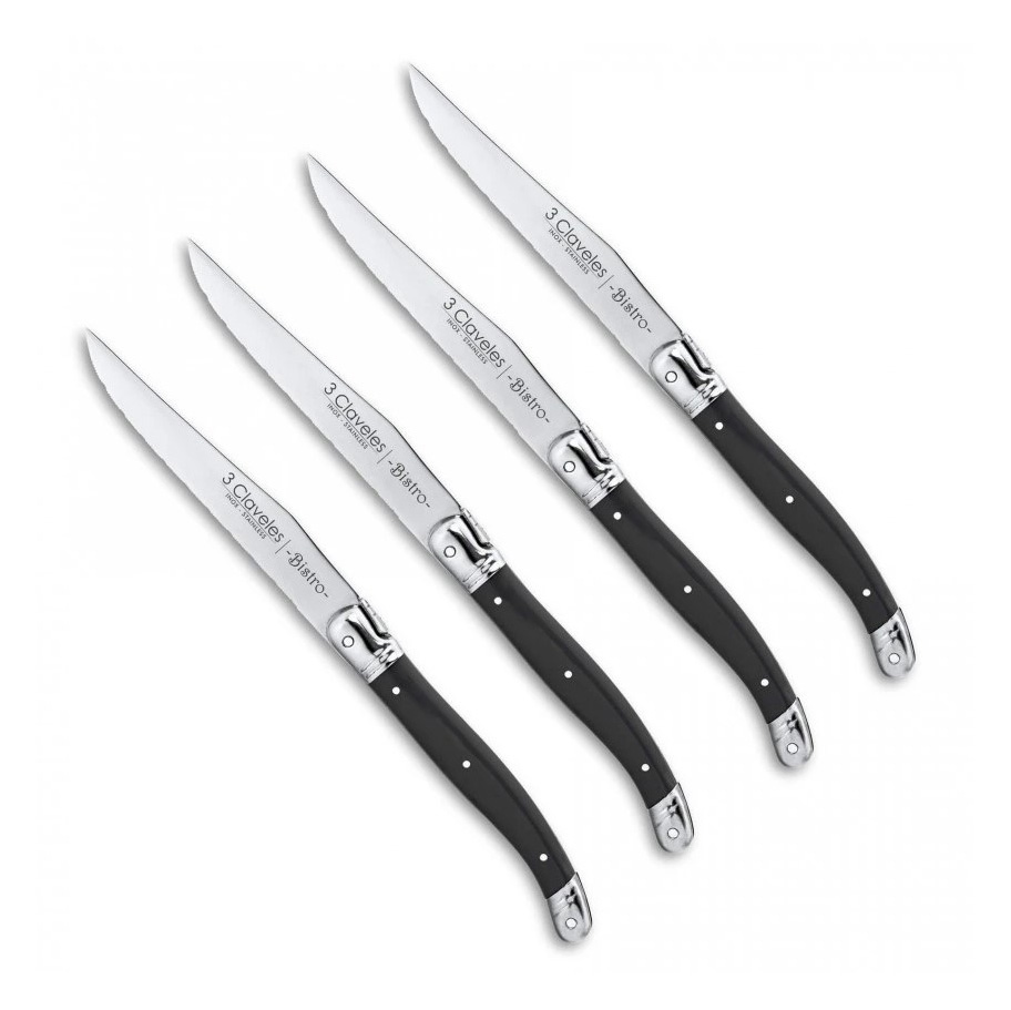 Faca para bife com lâmina serrilhada de 11,5 cm e cabo em ABS pre...