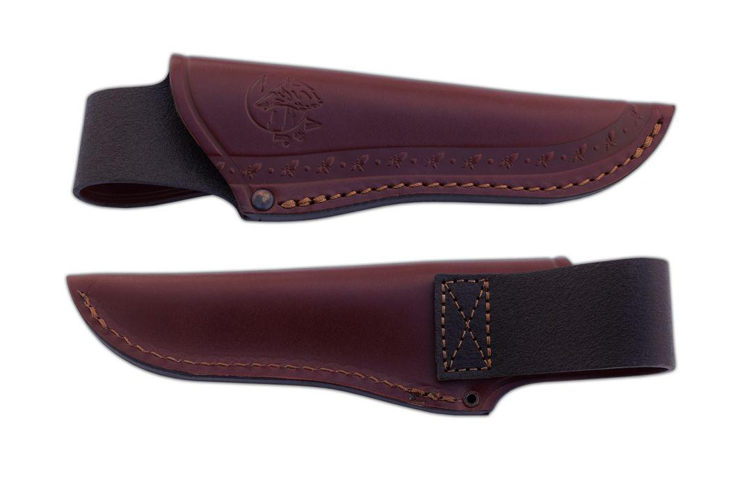 JV Lince cuchillo de caza con mango de madera de olivo y hoja de 10.5 cm