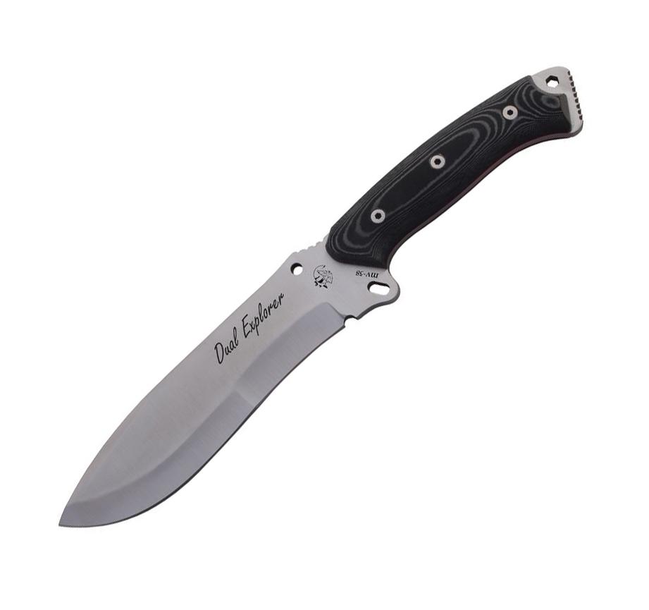 JV Dual Explorer con cachas de micarta negra y funda multiposició...