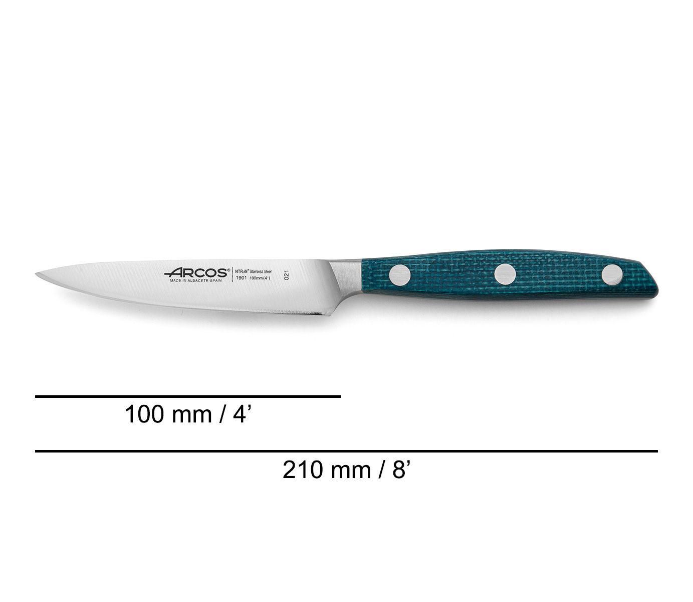 Cuchillo mondador Arcos Brooklyn con mango de micarta azul
