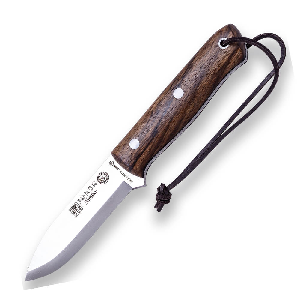 Cuchillo bushcraft BS9 Nórdico Joker con mango de madera de nogal...