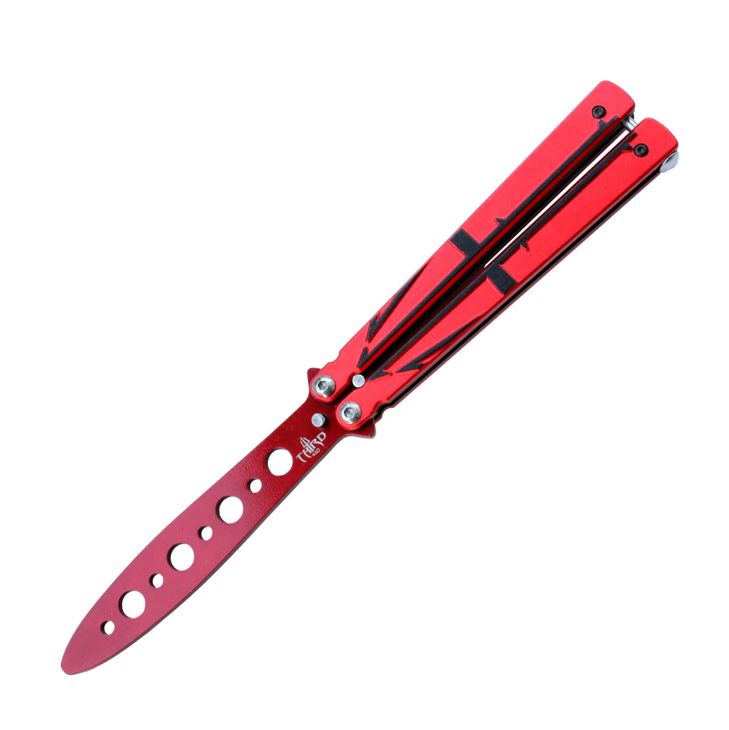 Navaja mariposa de entrenamiento negra y roja con hoja de 12.6 cm...