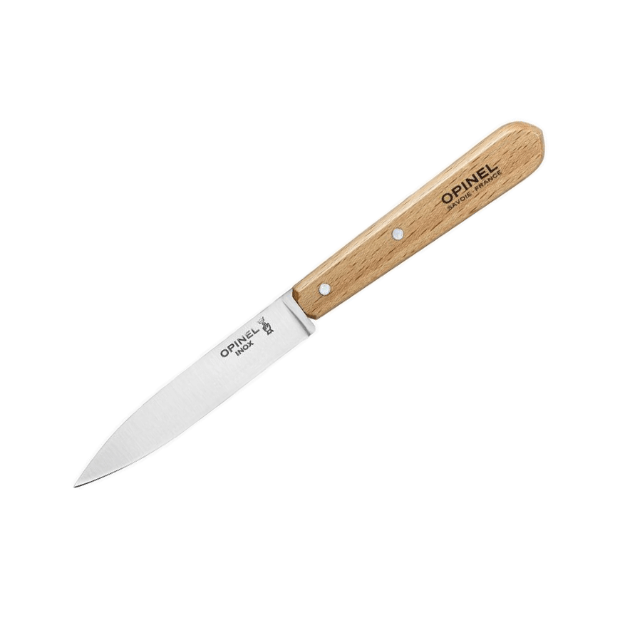 Opinel N112 Schälmesser mit 10 cm Klinge aus rostfreiem Stahl.