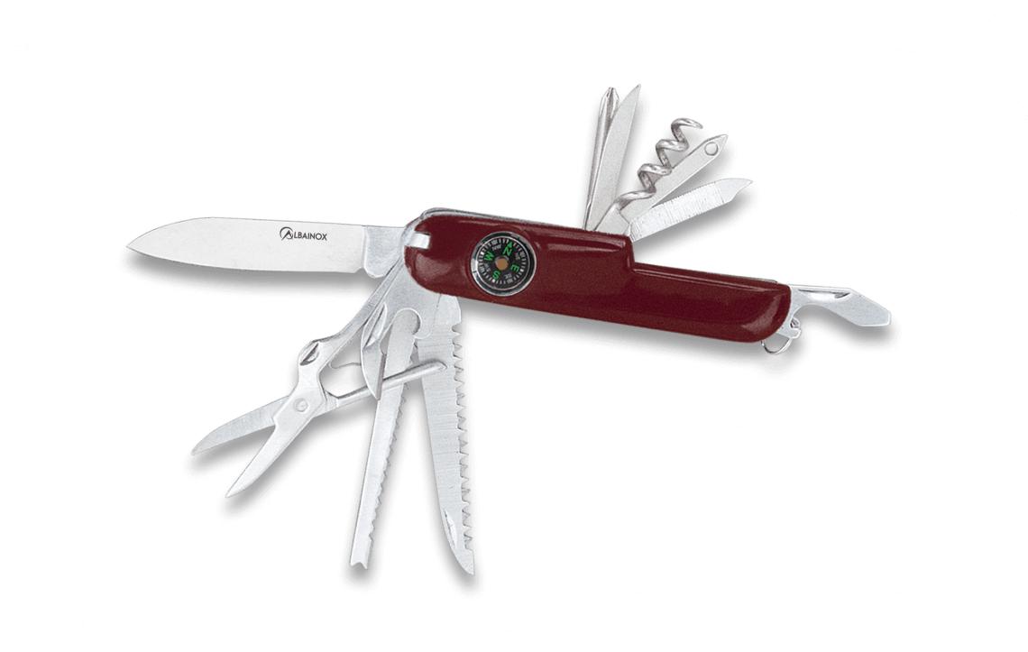 Albainox Mehrzweck-Taschenmesser mit elf Werkzeugen, Kompass und ...