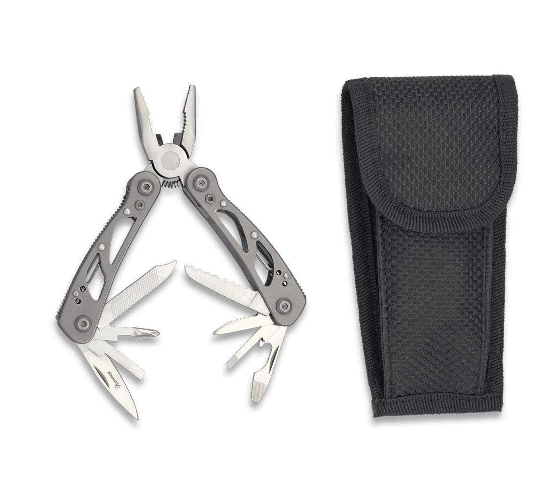 Albainox Mehrzweckzange mit elf Werkzeugen, Stahlgriff und 7 cm g...