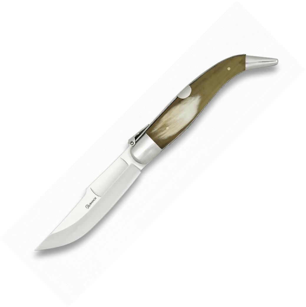 Navaja TEJA Nº00 con cachas de asta de toro, virola de aluminio y...
