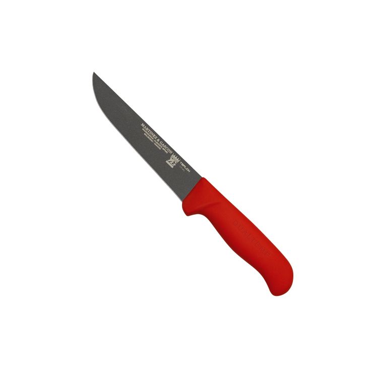 Cuchillo carnicero con hoja negra de 15.5 cm y mango de polipropi...
