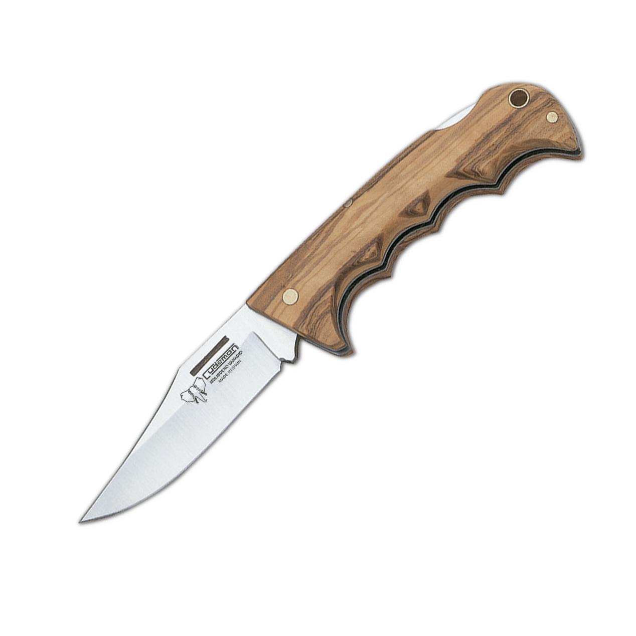 Navaja de caza Cudeman. Puño en madera de olivo. 8 cm. Hoja Clip-...