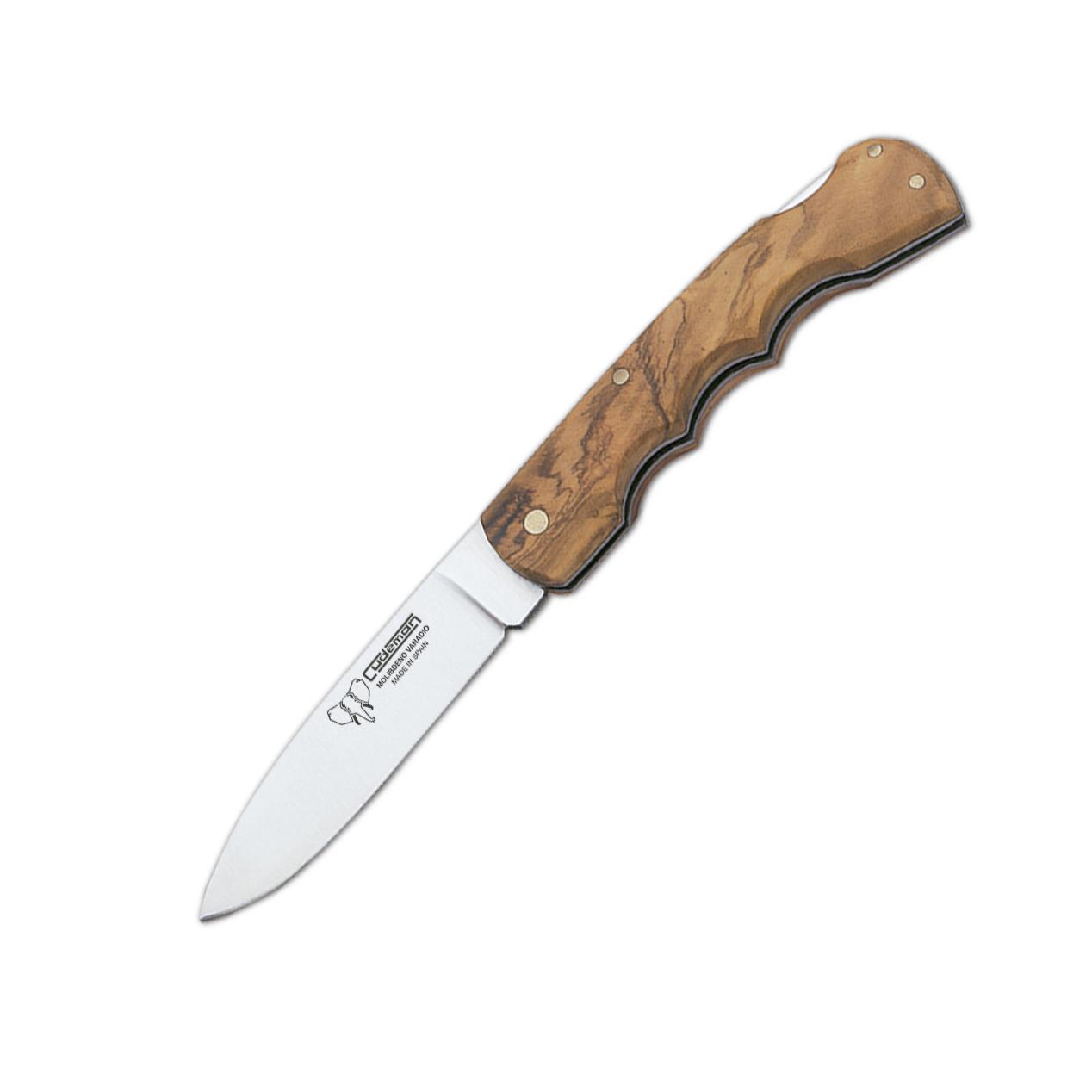 Navaja de caza Cudeman. Puño en madera de olivo. 8 cm. Hoja están...
