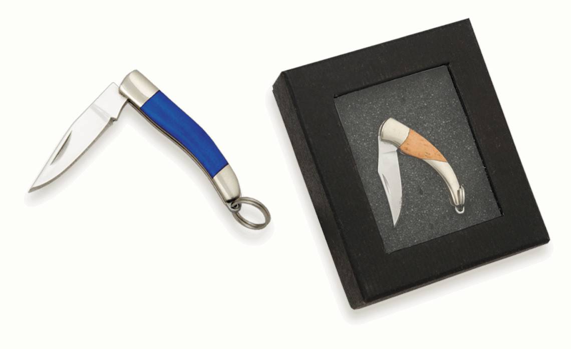 Canivete miniatura Albainox DIJE com lâmina de 2,7 cm e estojo in...