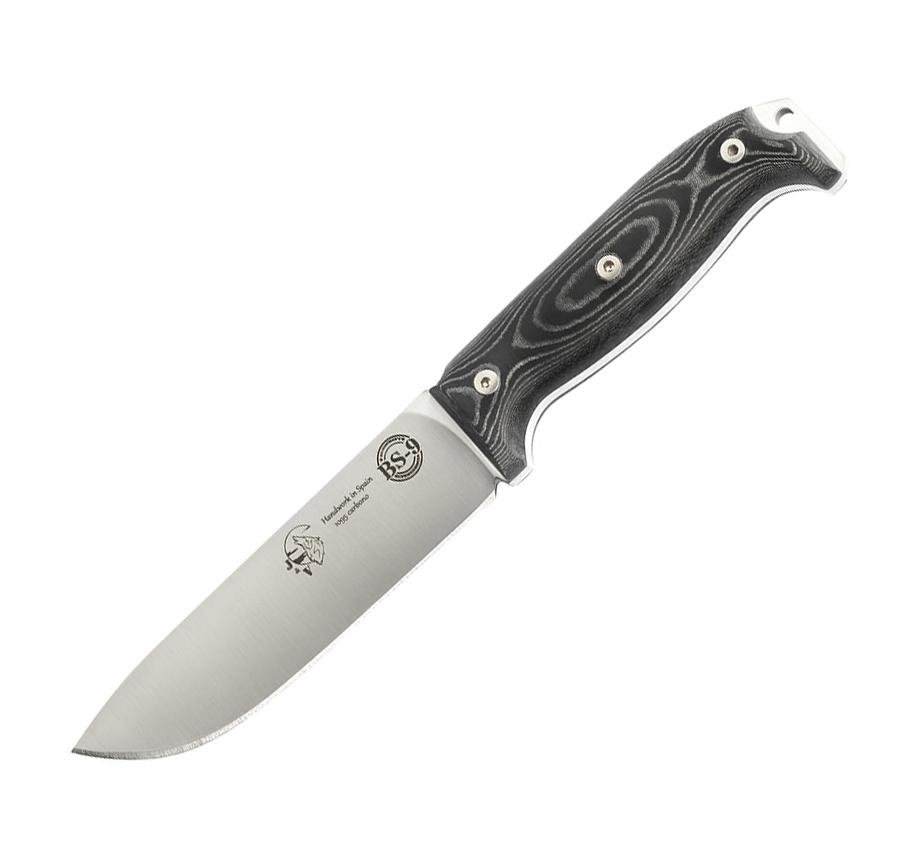 JV BS9 cuchillo bushcraft con hoja de acero carbono y mango de mi...