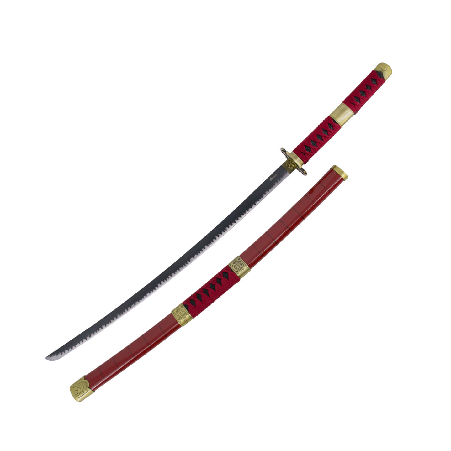 Katana Sandai Kitetsu de Zoro de One Piece con puño y vaina burde...