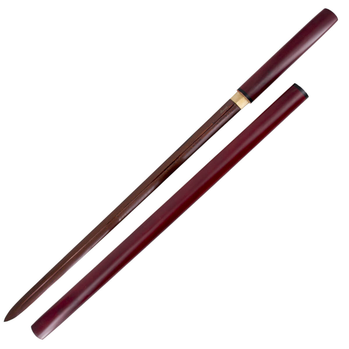 Funktionelles Shirayasa aus rotem Holz mit Klinge aus rotem Kohle...