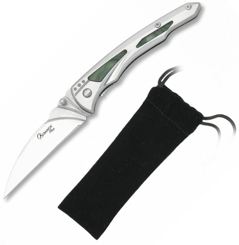 Navaja Albainox Plus con mango de imitación nácar y acero, clip y...