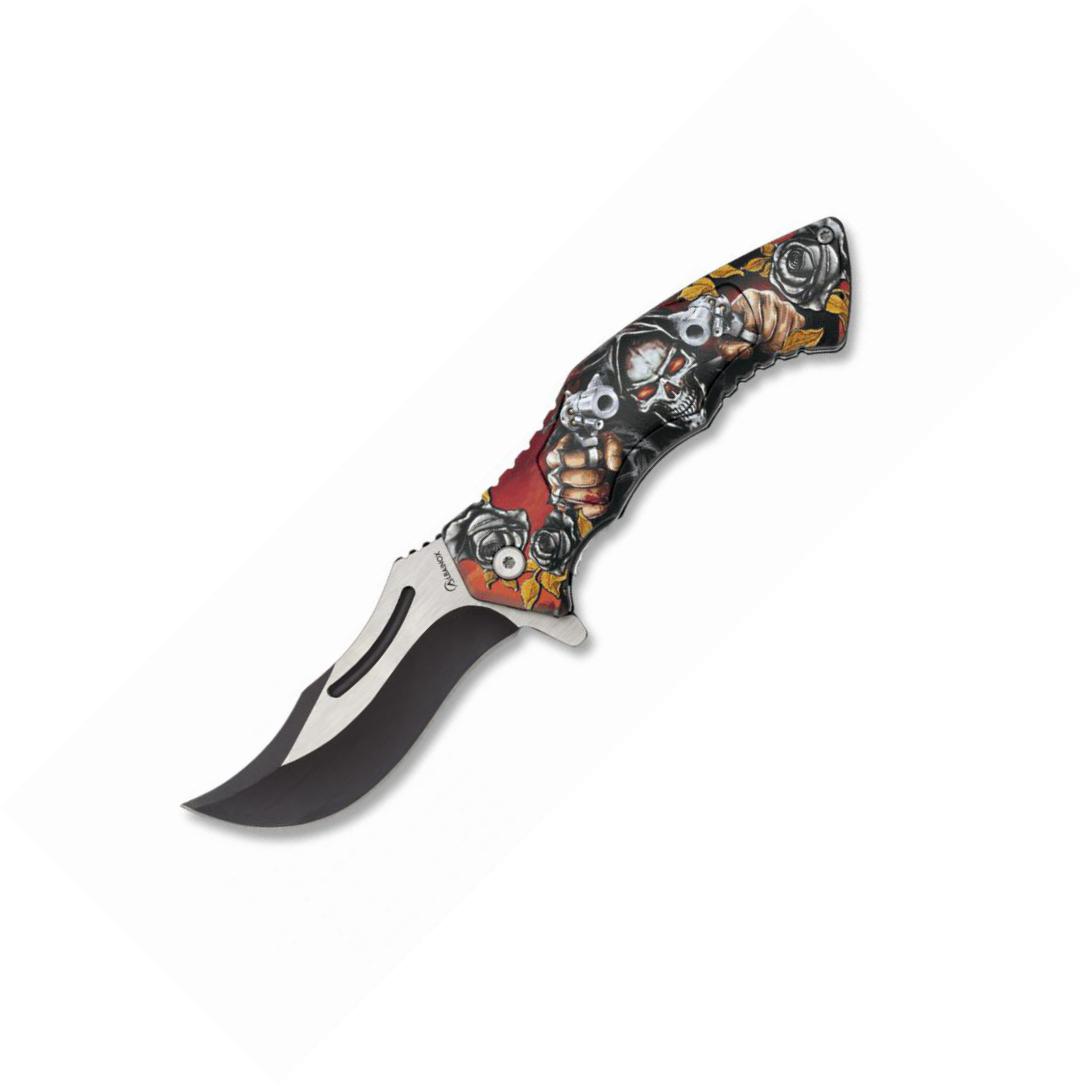 Navaja Albainox 3D calavera. Hoja de 8.5 cm