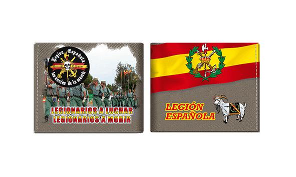 Cartera impresa de la Legión Española, 11 x 9,5 cm