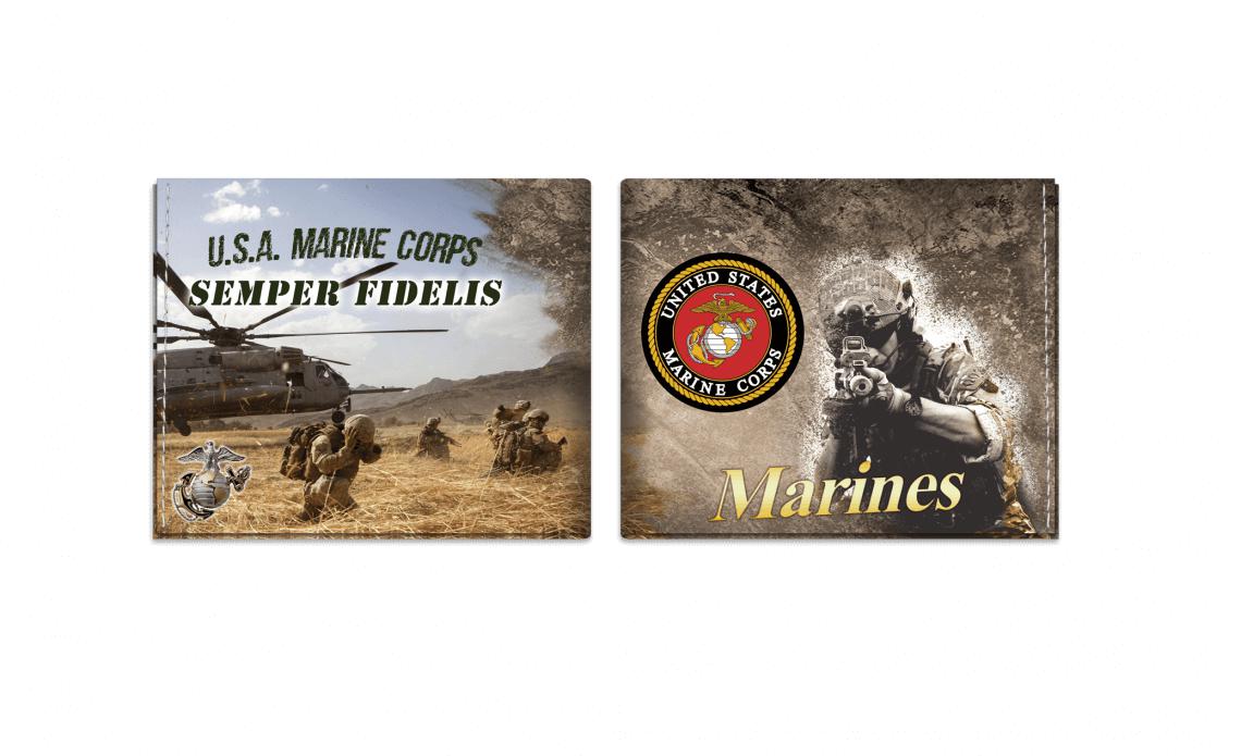 Cartera con impresión de los U.S. Marines, SEMPER FIDELIS