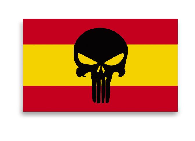 Grande adesivo de gota de cera com a bandeira da Espanha e uma ca...