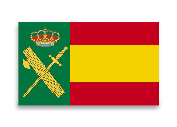 Dois autocolantes médios com a bandeira da Guarda Civil Espanhola...