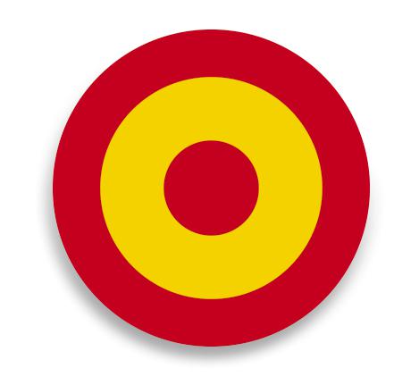 Adesivo com o alvo da Espanha, 3 cm de diâmetro
