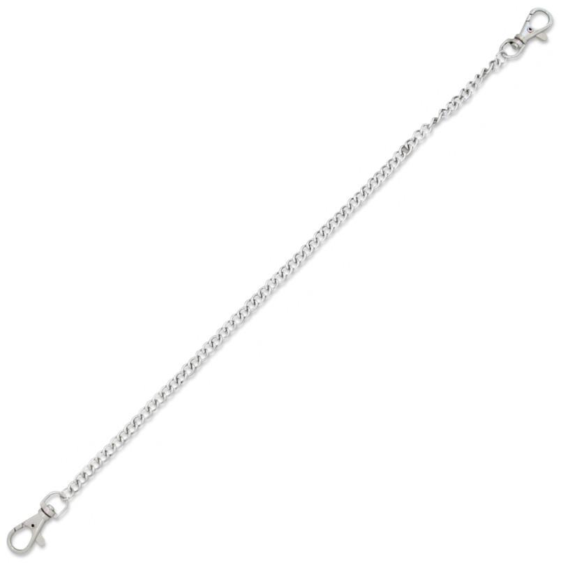 Corrente plana com dois mosquetões, 33 cm de comprimento, apresen...