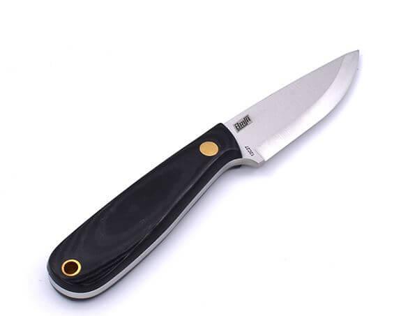 Cuchillo de cuello Brisa Necker 70 Scandi con puño de micarta neg...