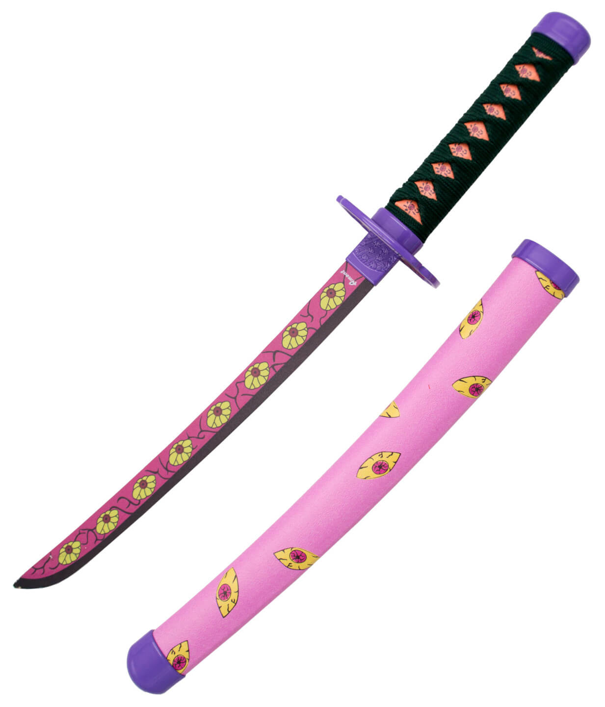 Mini katana Kokushibou de Tsugikumi Michikatsu rosa con decoració...