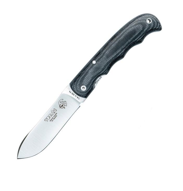 JV Tucán navaja de bolsillo con mango de micarta negra