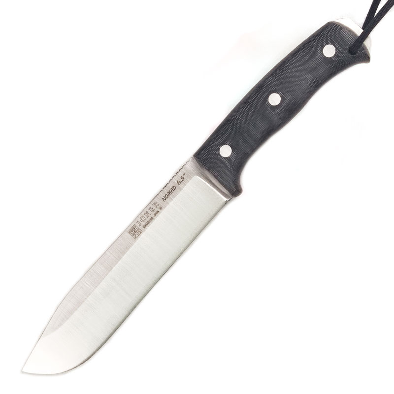 Joker Nomad 6.5 micarta negra campknife con pedernal