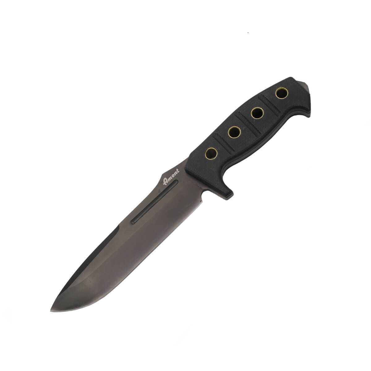 Cuchillo táctico con mango de G10 y hoja negra de 17.3 cm