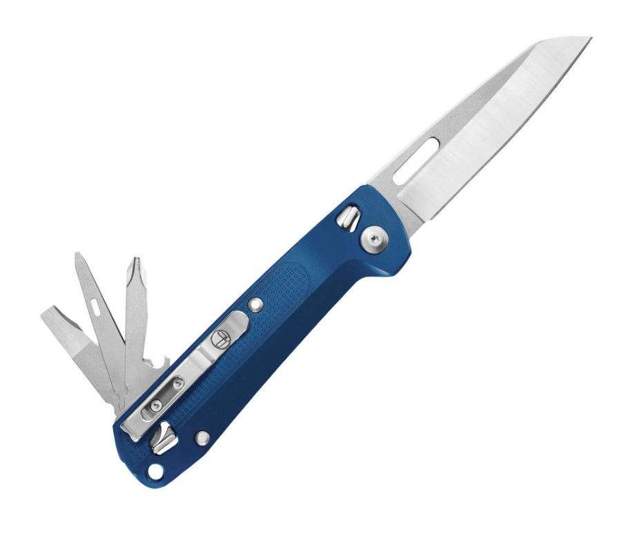 Leatherman Free K2 Multitool-Messer mit blauem Griff