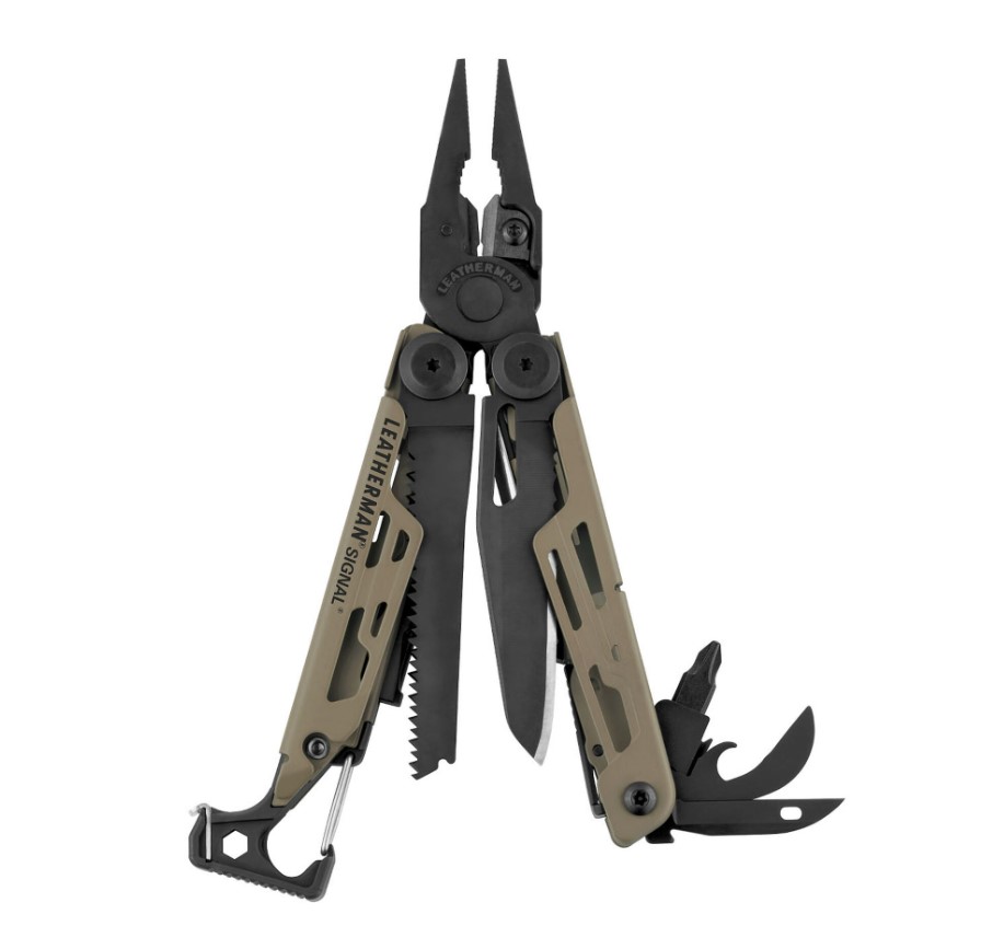 Leatherman Signal Multi-Tool avec manche Coyote Sand et matériel ...