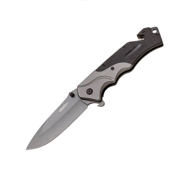 Canivete de resgate JKR PRO 10018 com cabo G10 e lâmina de 9,5 cm...