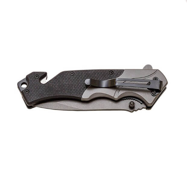 Canivete de resgate JKR PRO 10018 com cabo G10 e lâmina de 9,5 cm com revestimento de titânio