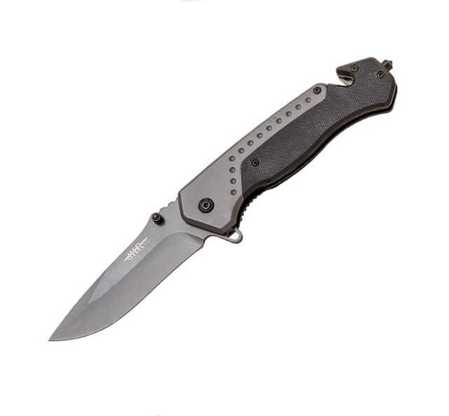 Canivete de resgate JKR PRO 10019 com cabo G10 preto e lâmina de ...