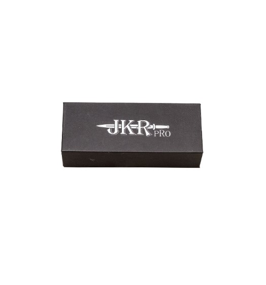 Canivete de resgate JKR PRO 10019 com cabo G10 preto e lâmina de 9,5 cm com revestimento de titânio
