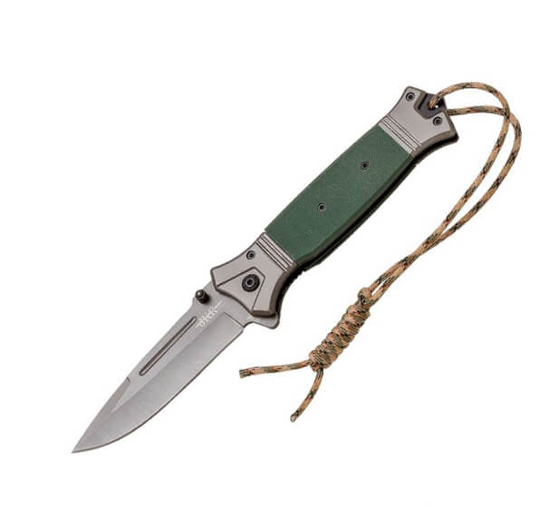 Canivete de resgate JKR PRO 10022 com cabo verde G10 e lâmina de ...