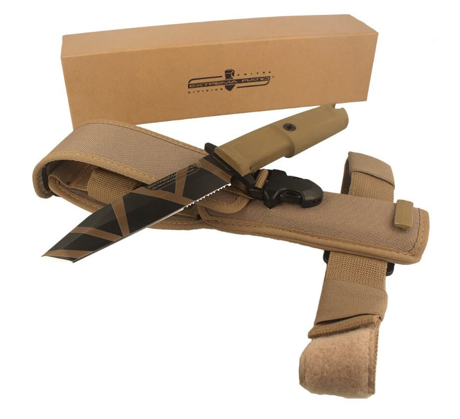 Cuchillo táctico Extrema Ratio Fulcrum S Desert Warfare con mango de forprene