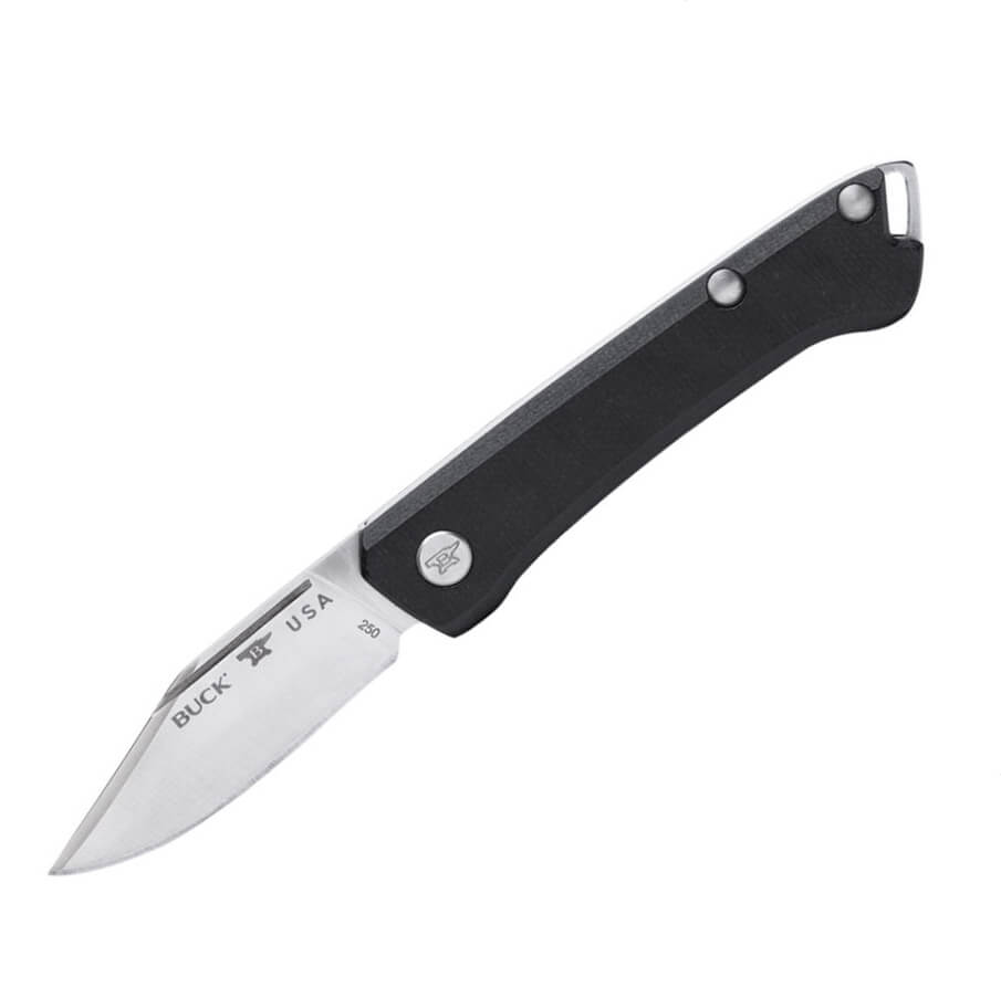 EDC Buck Saunter clip couteau de poche manche micarta noir 250BKS...
