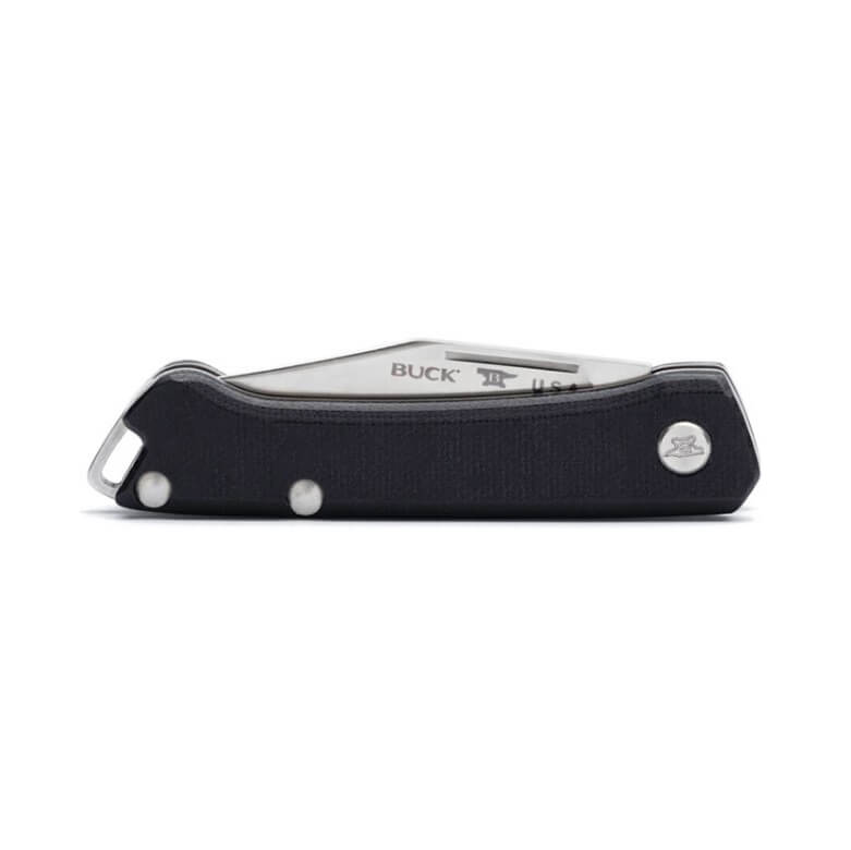 Navaja EDC Buck Saunter clip con mango de micarta negra 250BKS1