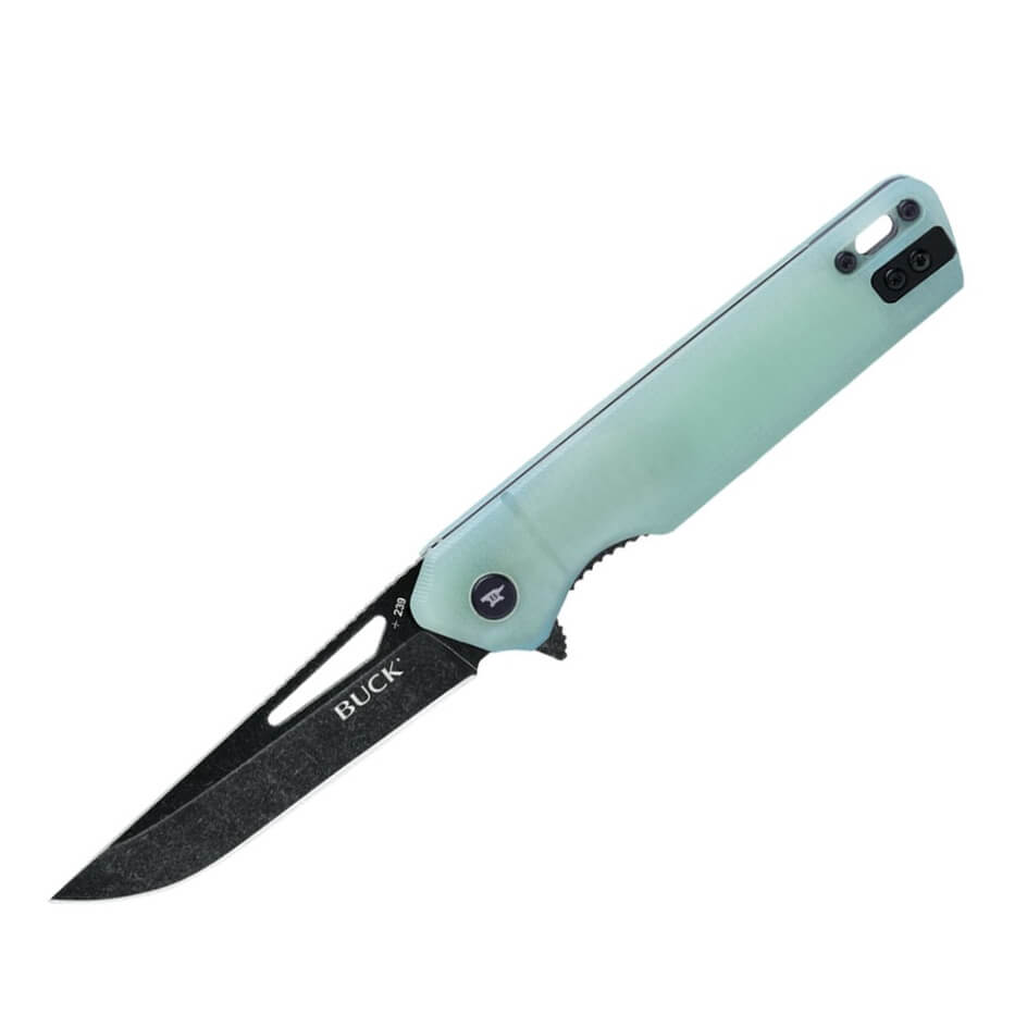 Navaja EDC Buck Infusion con mango de G10 jade y hoja negra tipo ...