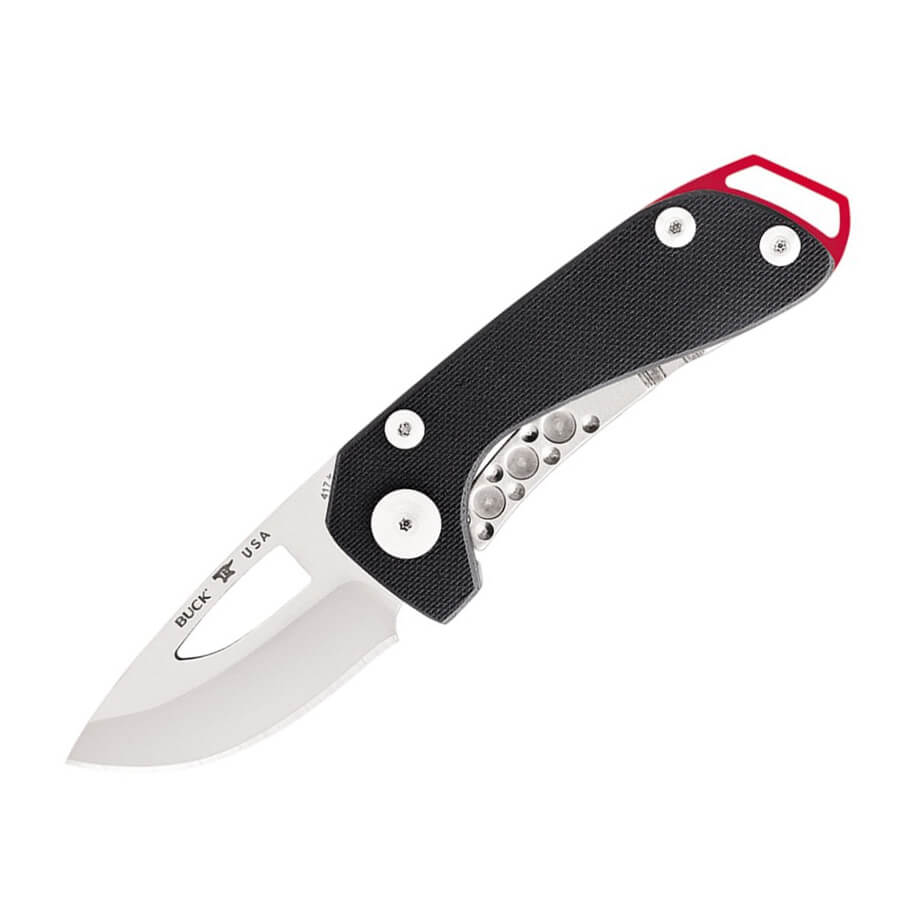 Navaja de bolsillo EDC Buck Budgie con mango de G10 negro 0417BKS