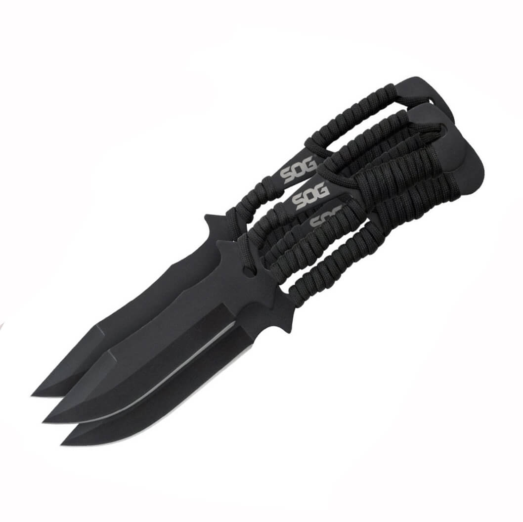 Cuchillos lanzadores Sog con paracord set de 3 piezas F041TN-CP