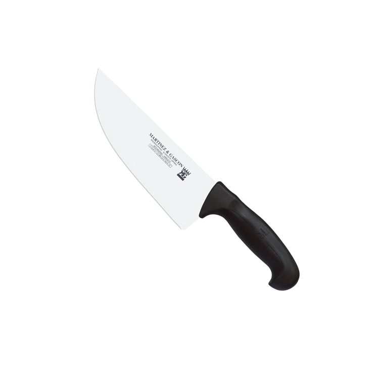 Breites Metzgermesser mit 21,5 cm Klinge und schwarzem Polypropyl...